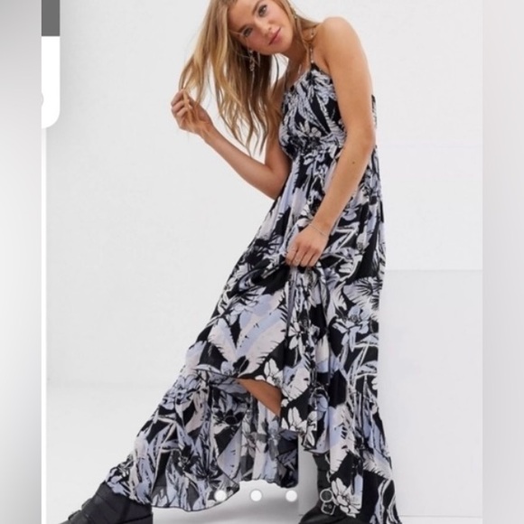 Free People Heat Wave Printed Maxi Dress Black OB957972 ,XS,MSRP-$108 - Picture 2 of 6